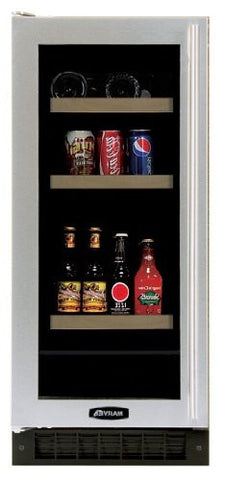 Marvel 3BARM-BS-G-L 15-inch Wide Beverage & Wine Center Left Hinge Door, Glass with Stainless Steel Trim